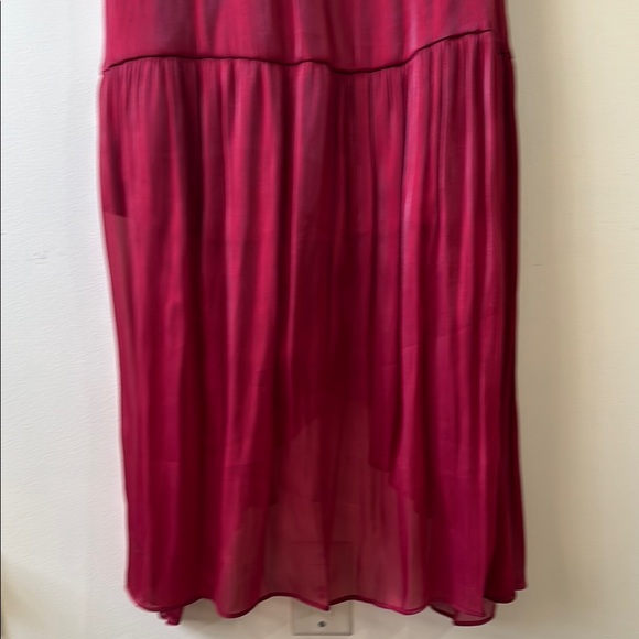 Lauren Conrad Dress Burgundy Boho Wrap Long Sleeve High Low in Size L NWT - Picture 12 of 13